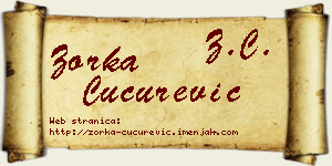 Zorka Cucurević vizit kartica
